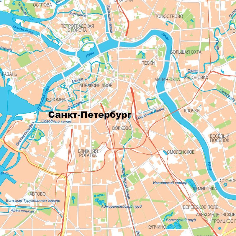 Административная карта настенная Санкт-Петербург и окрестности, матовая ламинация — изображение 4