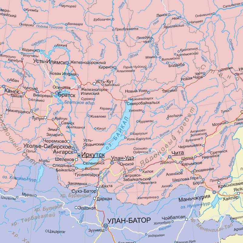 Настенная административная карта Российской Федерации, глянцевая ламинация — изображение 4