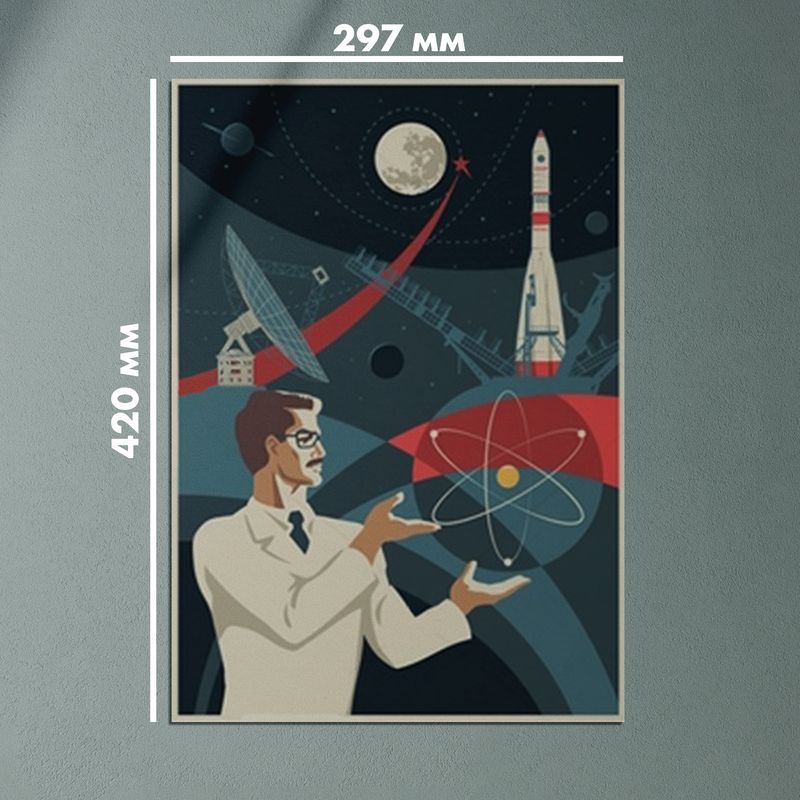 Комплектпостеров"наукаикосмос"ретро,297x420мм,4шт — изображение 5