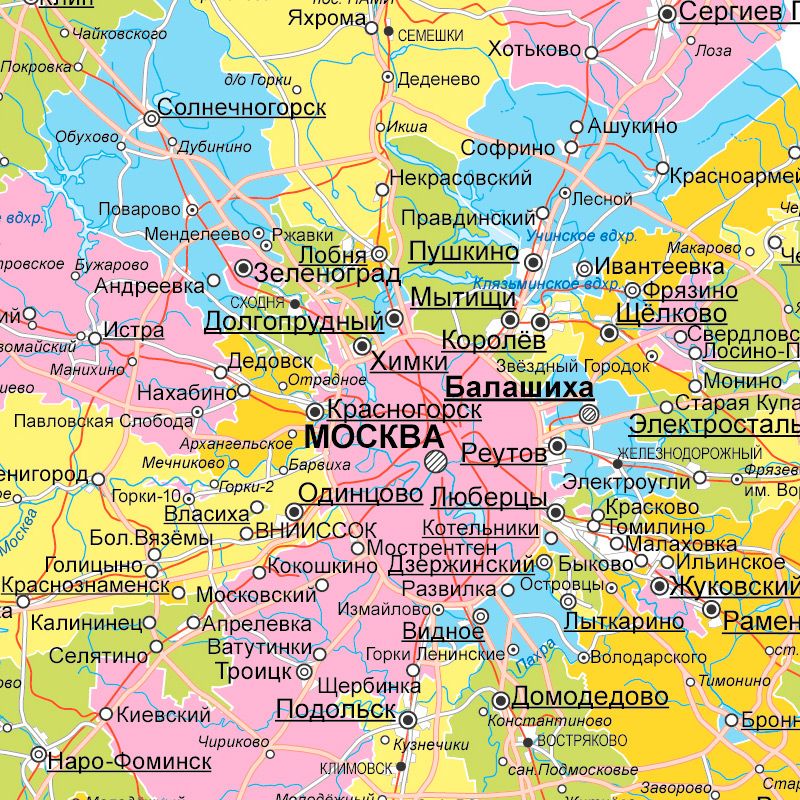Настенная карта Москва и Московская область, глянцевая ламинация — изображение 3