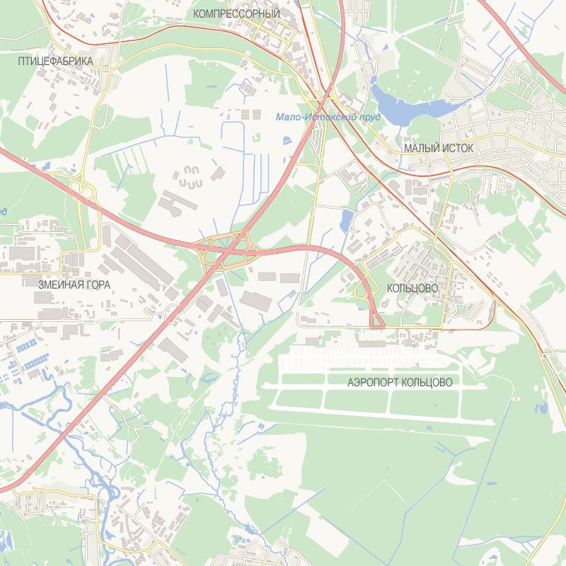Настенная административная карта Екатеринбурга и окрестностей 100x105см, матовая ламинация — изображение 2