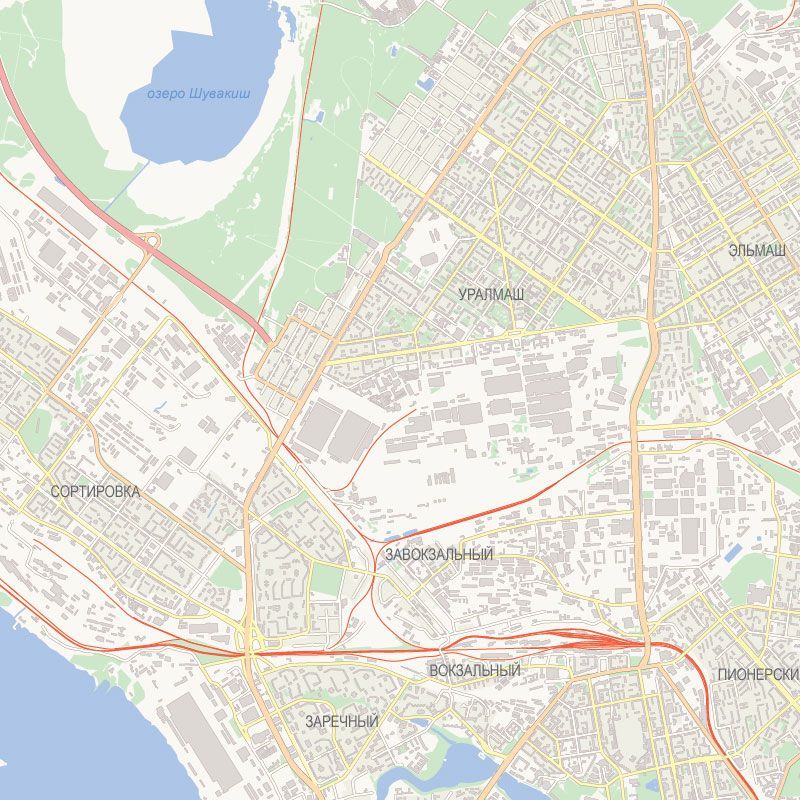 Настенная административная карта Екатеринбурга и окрестностей 100x105см, матовая ламинация — изображение 3