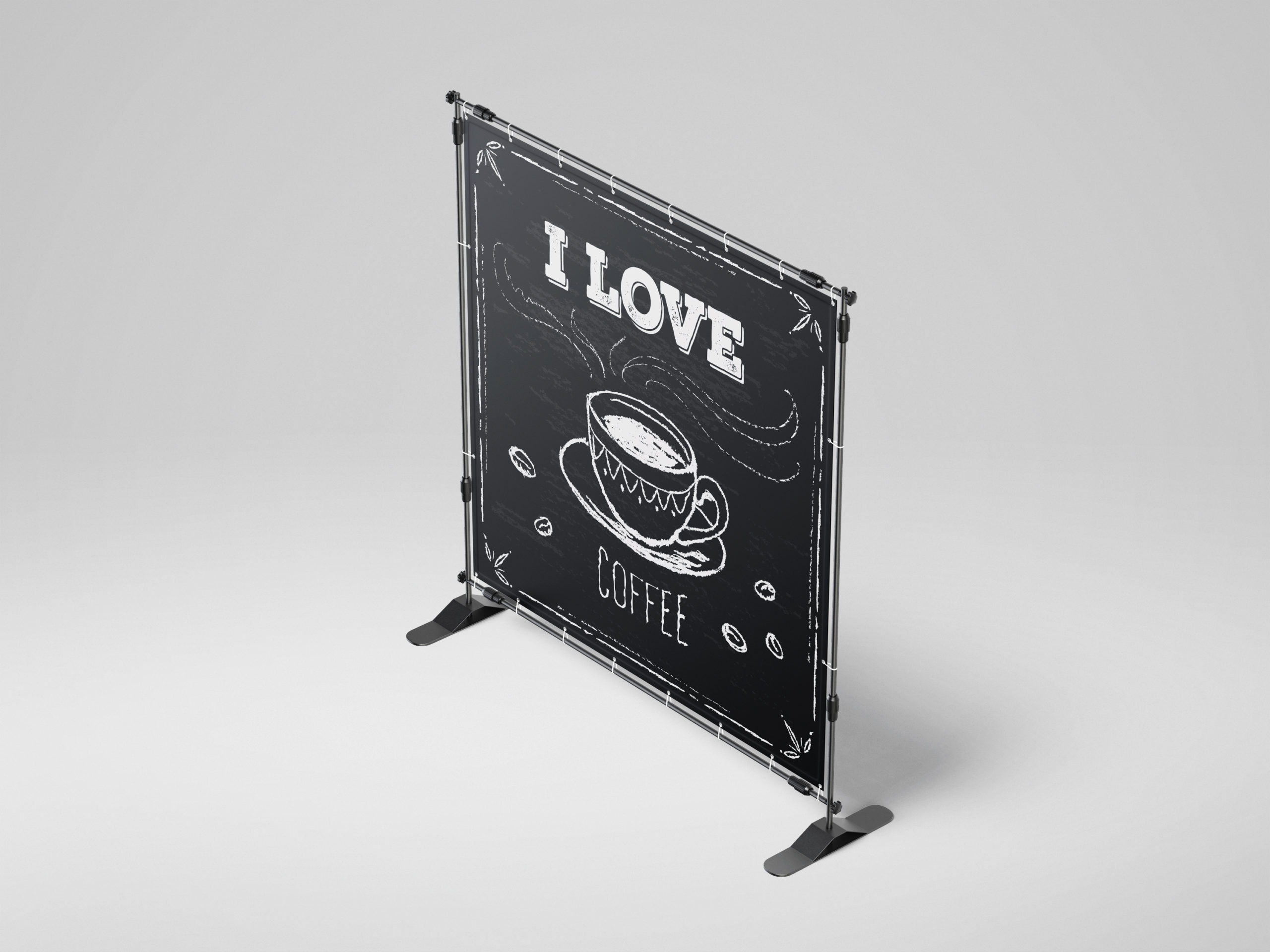 Рекламная вывеска-баннер "I love coffee" 120х120 см — изображение 3