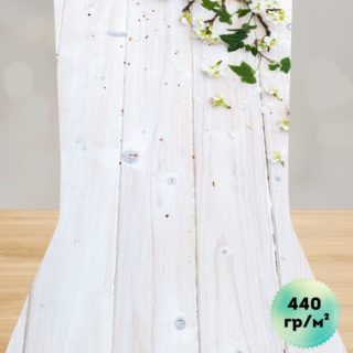 Фотофон с "Ветка яблони на светлых досках" на люверсах для предметной съёмки 50х100 см