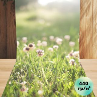 Фотофон с "Полевые травы в солнечном свете" на люверсах для предметной съёмки 50х100 см